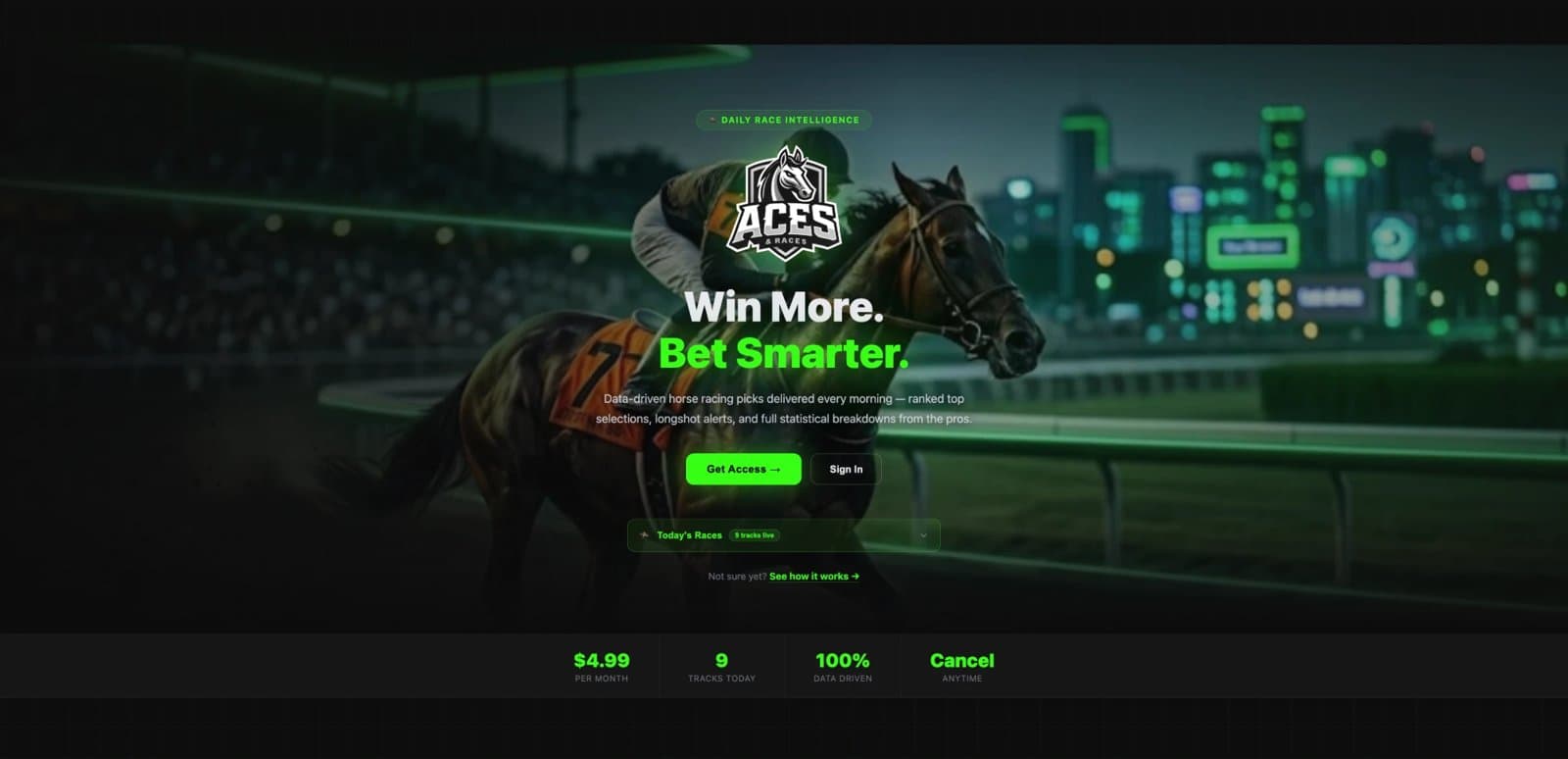 Aces Edge: a data-driven racing-picks web app scaled to 11K users on a steep growth curve