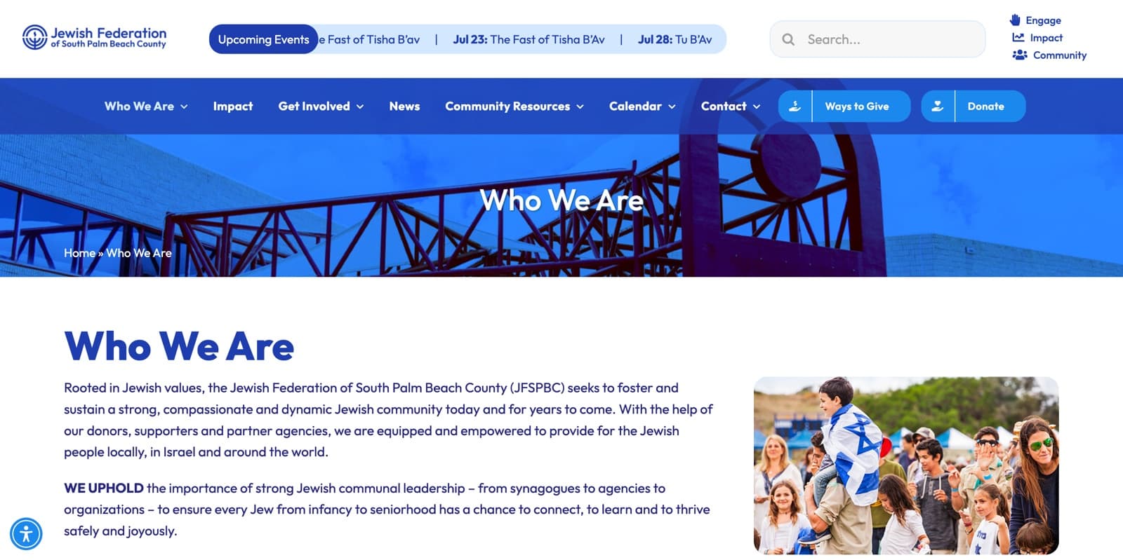A ground-up website rebuild for the Jewish Federation of South Palm Beach County